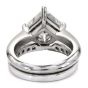 GIA 3.00ct Princess Cut Diamond White Gold Solitaire Wedding Bridal Set Ring