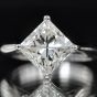 GIA 3.00ct Princess Cut Diamond White Gold Solitaire Wedding Bridal Set Ring