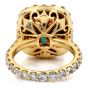Elegant Diamond 8.08ct Genuine Emerald 18K Yellow Gold Halo Eternity Cocktail Ring