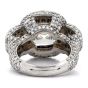 GIA 5.49ct Asscher Cut Diamond Platinum Halo Triple Stone Engagement Ring