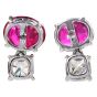 GIA Burma No-Heat 4.30cts Red Ruby Diamond 18K White Gold Classic Stud Earrings