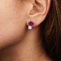 GIA Burma No-Heat 4.30cts Red Ruby Diamond 18K White Gold Classic Stud Earrings