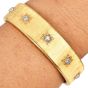 Buccellati Macri 18K Gold Diamond Wide Bangle Bracelet|Dover Jewelry|