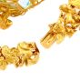 Vintage Fine Aquamarine 18K Yellow Gold Nugget Floral Supreme Link Bracelet 