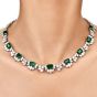 Natural Emerald 52.28cttw Diamond 18K Gold Collar Necklace-Dover Jewelry