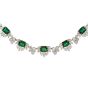 Natural Emerald 52.28cttw Diamond 18K Gold Collar Necklace-Dover Jewelry