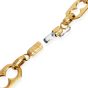 Estate Tiger's Eye 18K Gold Barrel Link Long Necklace-Dover Jewelry