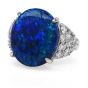 Estate 13.78cts opal  Diamond Platinum Cocktail Ring