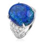 Estate 13.78cts opal  Diamond Platinum Cocktail Ring