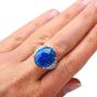 Estate 13.78cts opal  Diamond Platinum Cocktail Ring