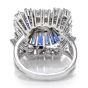 Vintage Art Deco Diamond Sapphire Square Pinwheel Platinum Cocktail Ring
