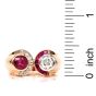 Vintage Retro Diamond Ruby 18K Rose Gold French Made Bypass Cocktail Ring