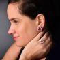 Estate Diamond 18.86cts Ruby 18K Gold Cabochon Floral Statement Earrings|Dover Jewelry|