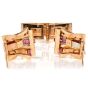 Vintage GIA Burma No Heat Ruby Diamond Rose Gold Bangle Bracelet & Double Pin