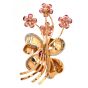 Vintage Retro Diamond Ruby Yellow Gold Flower Bouquet Ribbon Brooch Pin