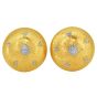 Mario Buccellati Rigato Satin Finish 18K Gold Button Earrings