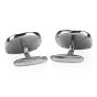 Vintage Floating Diamond Onyx 18K White Gold Tuxedo Men's Cufflinks 