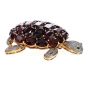 Vintage Diamond Garnet Emerald 18K Gold Turtle Large Brooch Pin