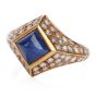 Vintage Certified Burma Natural No-Heat Sapphire diamond Ring 
