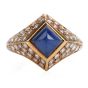 Vintage Certified Burma Natural No-Heat Sapphire diamond Ring 