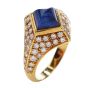 Vintage Certified Burma Natural No-Heat Sapphire diamond Ring 