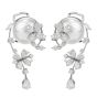 Stefan Hafner Diamond South sea Pearl 18K Gold Floral Earrings 