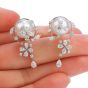 Stefan Hafner Diamond South sea Pearl 18K Gold Floral Earrings 