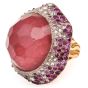 VASARI Designer Diamond Ruby Tourmaline 18K Gold Cocktail Ring