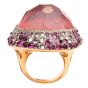 VASARI Designer Diamond Ruby Tourmaline 18K Gold Cocktail Ring