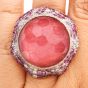VASARI Designer Diamond Ruby Tourmaline 18K Gold Cocktail Ring