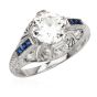 Estate Diamond Opal Platinum Cocktail Ring 