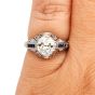 Estate Diamond Opal Platinum Cocktail Ring 