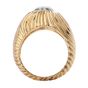 Retro Vintage Chrysoberyl Cats Eye 18K Gold Textured Men Ring