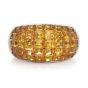 Modern Mystery Set Yellow Sapphire Platinum Dome Band Ring