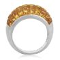 Modern Mystery Set Yellow Sapphire Platinum Dome Band Ring