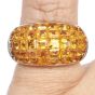 Modern Mystery Set Yellow Sapphire Platinum Dome Band Ring