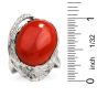 GIA 14.25ct Natural Coral Diamond Platinum Bypass Cocktail Ring 