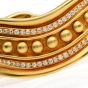 Vahe Naltchayan Vintage Diamond Heavy 18K Gold 80s Curved Bangle Bracelet 