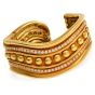 Vahe Naltchayan Vintage Diamond Heavy 18K Gold 80s Curved Bangle Bracelet 