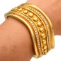 Vahe Naltchayan Vintage Diamond Heavy 18K Gold 80s Curved Bangle Bracelet 