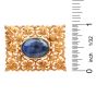 Buccellati No Heat Blue Sapphire 18K Gold Floral Square Brooch Pin