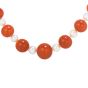 GIA Natural No Dye Coral Pearl 14K Gold Graduated Long Beaded Necklace