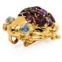  Estate GIA Natural Sapphires Topaz 18k Platinum Frog Brooch Pin Pendant
