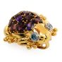  Estate GIA Natural Sapphires Topaz 18k Platinum Frog Brooch Pin Pendant