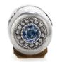 Antique 1800s GIA Blue Sapphire Diamond Fine Silver Collectible Perfume Bottle 