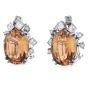 Vintage GIA 10.60cts  Imperial Topaz Diamond 18K Gold Earrings 