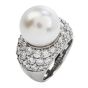 Extraordinary South Sea Pearl 3.97ct Diamond Platinum Cluster Cocktail Ring