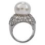 Extraordinary South Sea Pearl 3.97ct Diamond Platinum Cluster Cocktail Ring