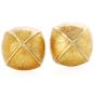 David Webb Enamel 18K Yellow Gold Dome Clip On Earrings 