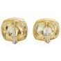 David Webb Enamel 18K Yellow Gold Dome Clip On Earrings 